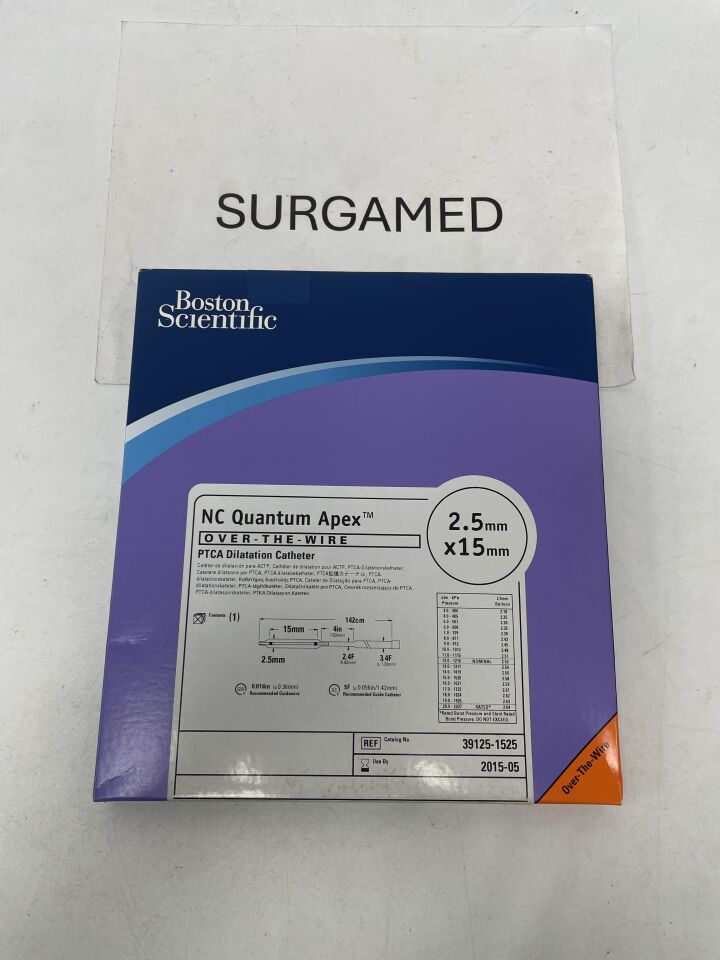 391251525 - BOSTON SCIENTIFIC - NC Quantum Apex OTW PTCA Dilatation Catheter - 2.5mm x 15mm, (BX/1)