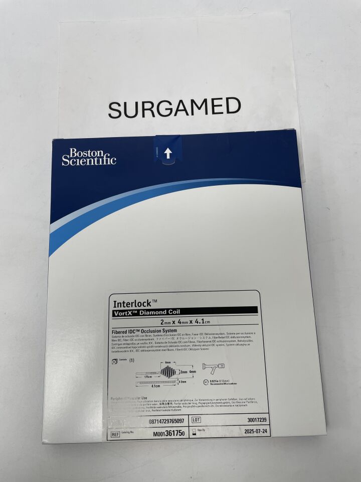 36175 - BOSTON SCIENTIFIC - Interlock Fibered IDC Occlusion System - VortX Diamond Coil - 2mm x 4mm x 4.1cm, (BX/1)