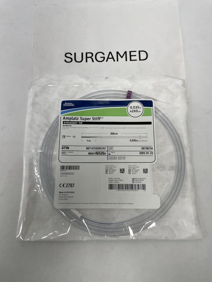 46526 - BOSTON SCIENTIFIC - Amplatz Super Stiff Guidewire - Straight Tip - .035" x 260cm, (EA)