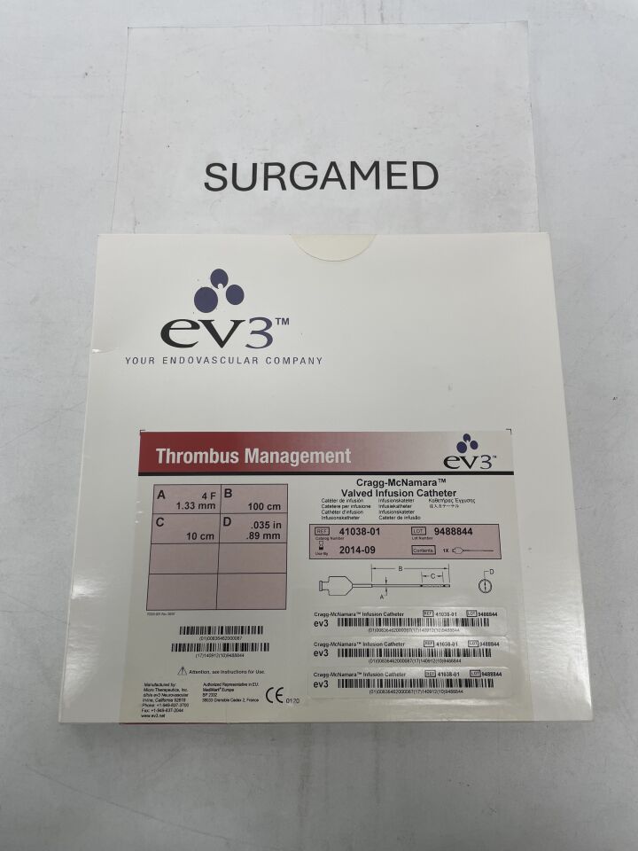 41038-01 - EV3 - Cragg-McNamara Valved Infusion Catheter - 4Fr x 100cm x 10cm, (BX/1)