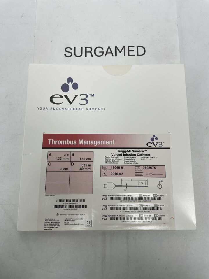 41040-01 - EV3 - Cragg-McNamara Valved Infusion Catheter - 4Fr x 135cm x 5cm, (BX/1)