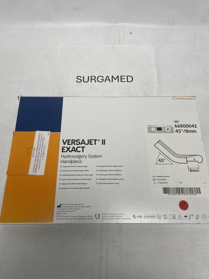66800042 - SMITH & NEPHEW - Versajet II Exact Disposable Hydrosurgery System Handpiece, 8 mm Length, 45 ° Angle, (BX/1)
