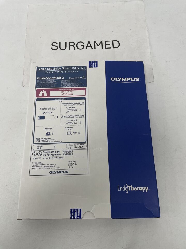 K-401 - OLYMPUS - GuideSheath Kit 2 - Single Use Guide Sheath Kit - 2.0mm, (BX/1)