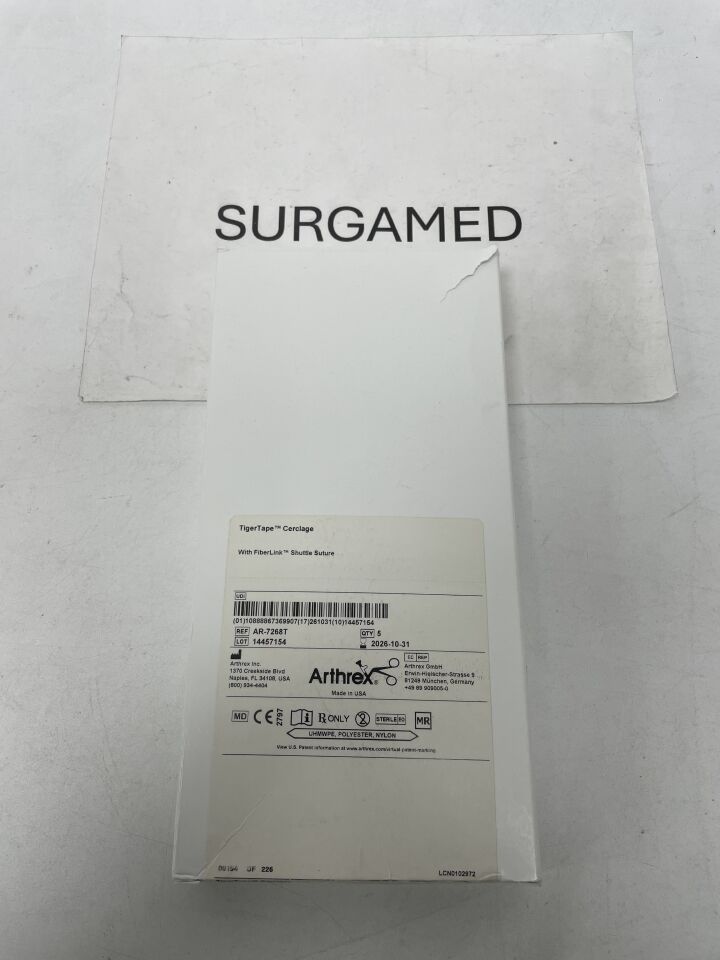 AR-7268T - ARTHREX - TigerTape Cerclage with FiberLink Suture Shuttle and Loader, (BX/5)