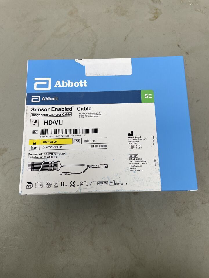 D-AVSE-CBL22 - ABBOTT - SJM 22-Pin Sensor Enabled Electrophsyiology Catheter Cable, 1.5m, (BX/1)