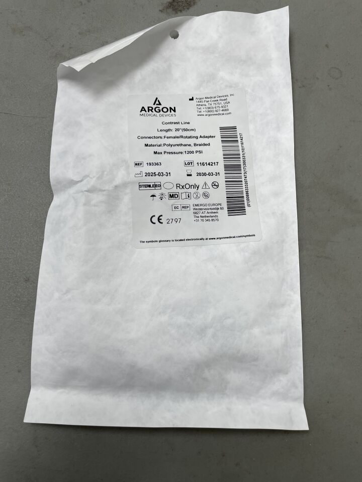 193363 - ARGON - Contrast Line Female/Rotating Adapter Polyurethane, Braided 1200 PSI, 50cm, (EA)