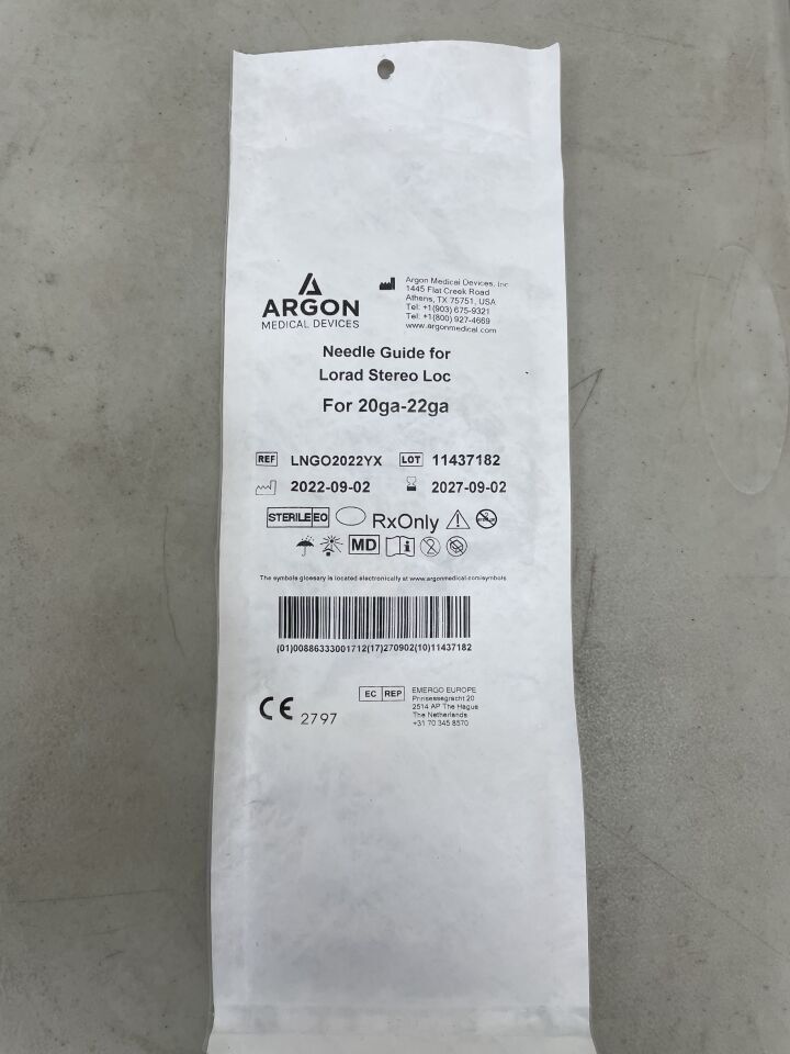 LNGO2022YX - ARGON - Lorad Needle Guides Open type, fits 20G to 22G, (EA)