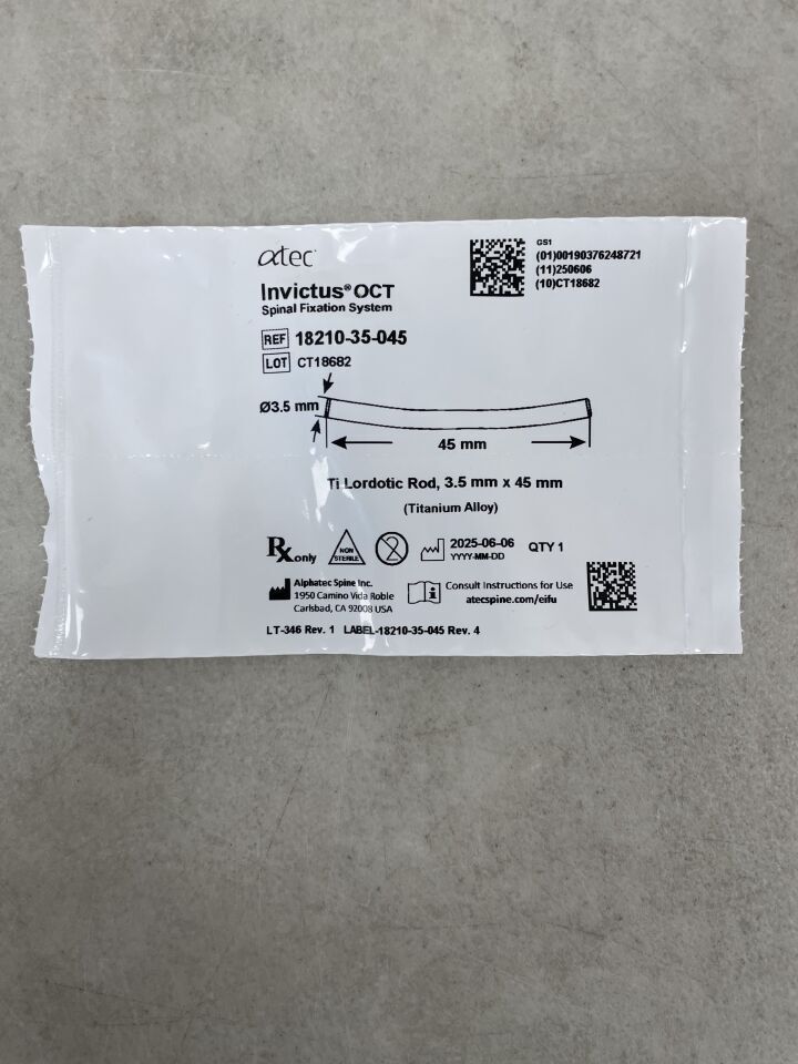 18210-35-045 - ATEC SPINE - Invictus Ti Lordotic Rod, 3.5 x 45mm, (EA)