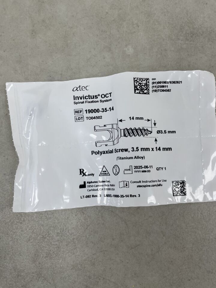 19000-35-14 - ATEC SPINE - Invictus Polyaxial Screw, 5 x 45mm, (EA)