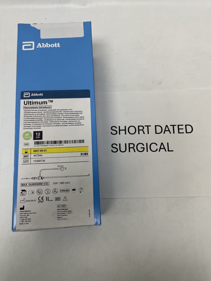 407844 - ABBOTT - Ultimum Hemostasis Introducer - 6Fr x 12cm, (BX/10)
