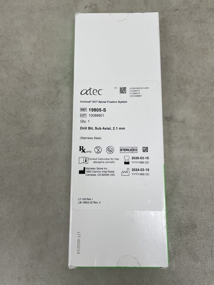 19805-S - ATEC SPINE - Invictus Drill Bit, Sub-Axial, 2.1mm, (BX/1)