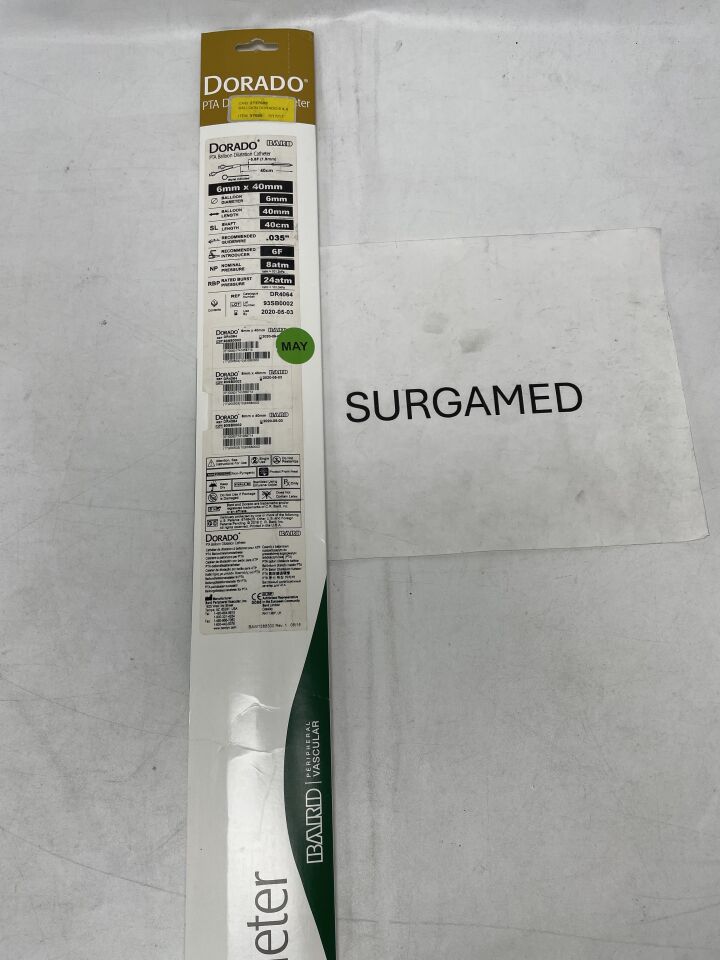 DR4064 - BARD - Dorado PTA Balloon Dilatation Catheter - 6mm x 40mm x 40cm (L), (BX/1)