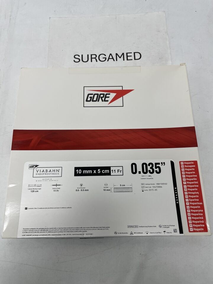 VBH100502 - GORE - VIABAHN Endoprosthesis - HEPARIN - 10mm x 5cm x 120cm x 11Fr, (BX/1)