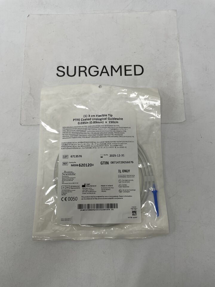 620120 - BOSTON SCIENTIFIC - PTFE Coated Urological Guidewire - 3cm Flexible Tip - .035" x 150cm, (EA)