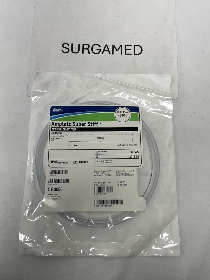 46525 - BOSTON SCIENTIFIC - Amplatz Super Stiff Guidewire - Straight Tip - .035" x 180cm, (EA)