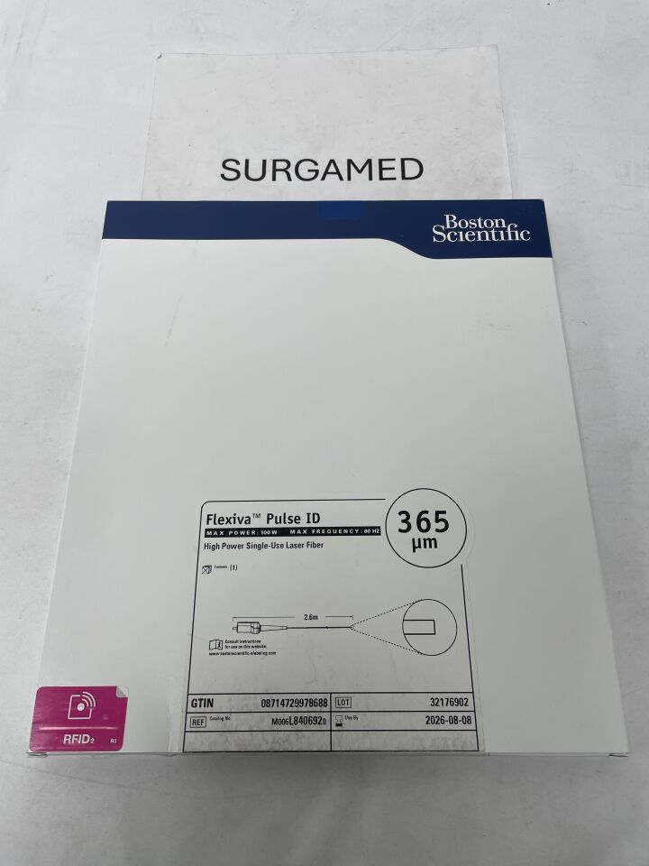 L840692 - BOSTON SCIENTIFIC - Flexiva Pulse ID High Power Single-Use Laser Fiber - 100W x 80HZ - 2.6m x 365 µm, (BX/1)