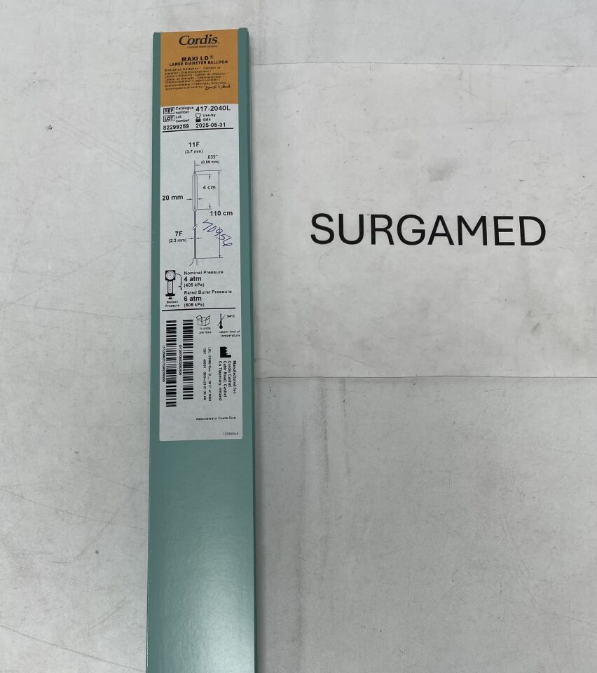 417-2040L - CORDIS - MAXI LD Large Diameter PTA Balloon Dilatation Catheter - 20mm x 4cm x 110cm (L), (BX/1)