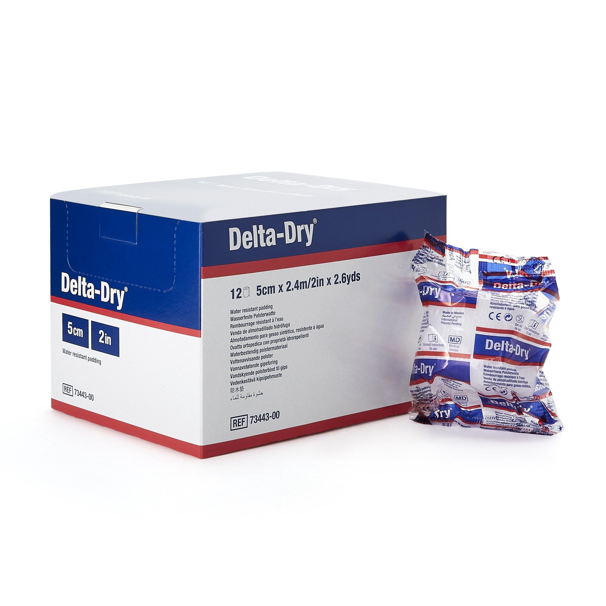 587452 - Delta - Cast Padding Undercast / Water Resistant Delta-Dry 2 Inch x 2.6 Yard Synthetic NonSterile 7344300 Pack of 12, (PK)
