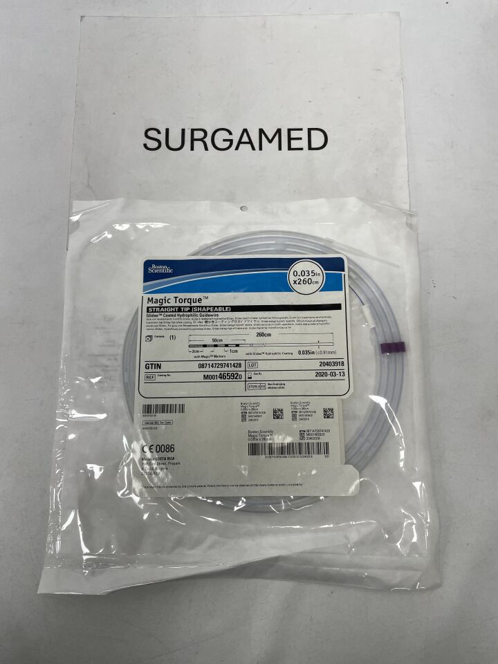 46592 - BOSTON SCIENTIFIC - Magic Torque Glidex Coated Hydrophilic Guidewire - Straight Tip (Shapeable) - .035" x 260cm, (EA)