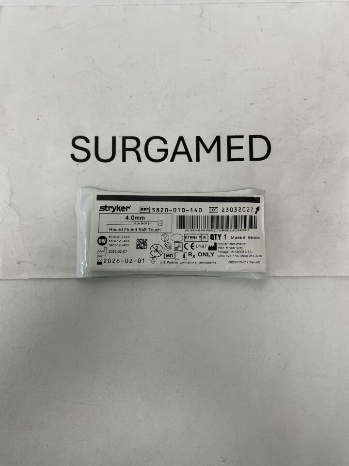 5820-010-140 - STRYKER - Round Fluted Burr, 4 mm Head Diameter, Soft Touch, (EA)