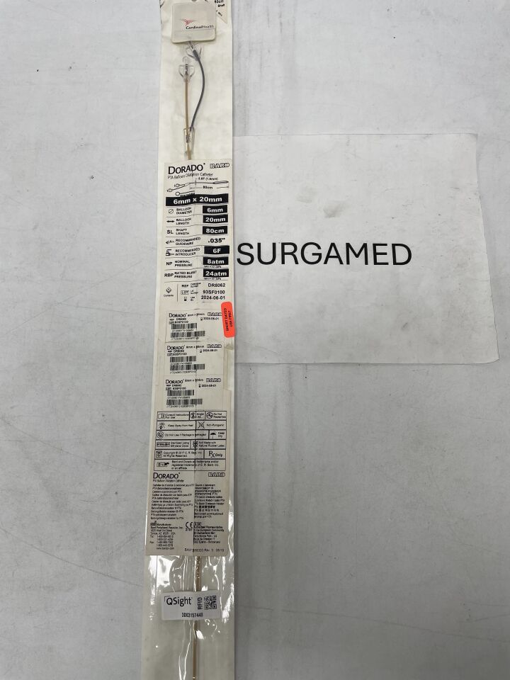 DR8062 - BARD - Dorado PTA Balloon Dilatation Catheter - 6mm x 20mm x 80cm (L), (EA)