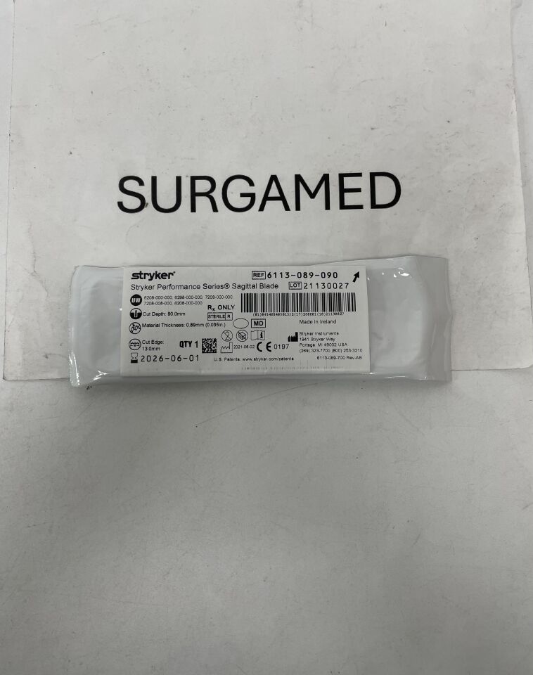 6113-089-090 - STRYKER - System 6 Sagittal Blade: 13mm x 90mm x 0.89mm, (EA)