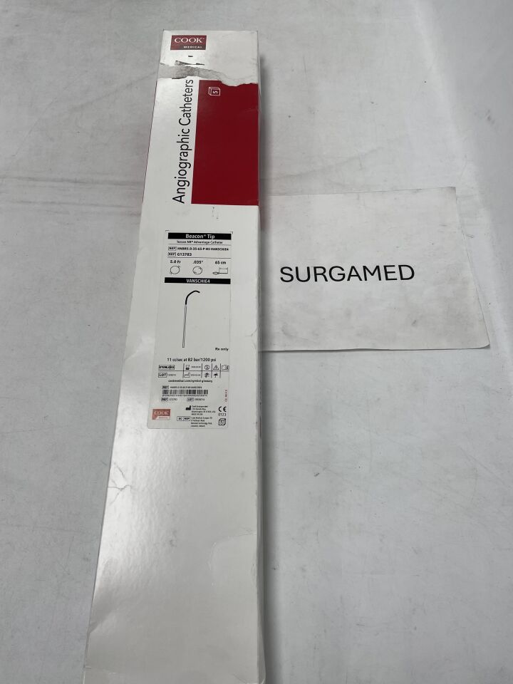 G13783 - COOK - Beacon Tip Torcon NB Advantage Catheter - VANSCHIE4 - 5Fr x .035" x 65cm, (BX/5)