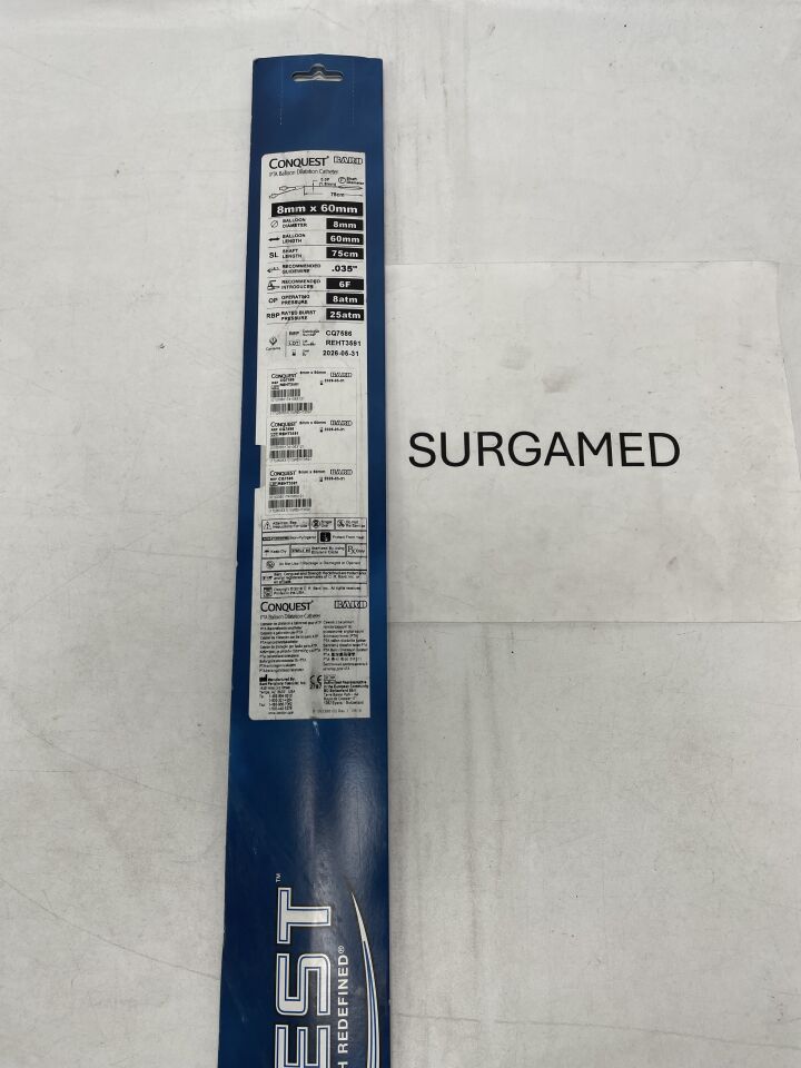 CQ7586 - BARD - Conquest PTA Balloon Dilatation Catheter - 8mm x 60mm x 75cm (L), (BX/1)