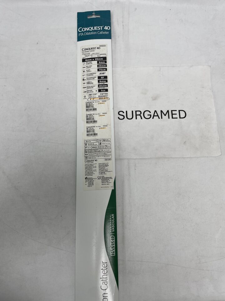 CQF7582 - BARD - Conquest 40 PTA Dilatation Catheter - 8mm x 20mm x 75cm (L), (BX/1)