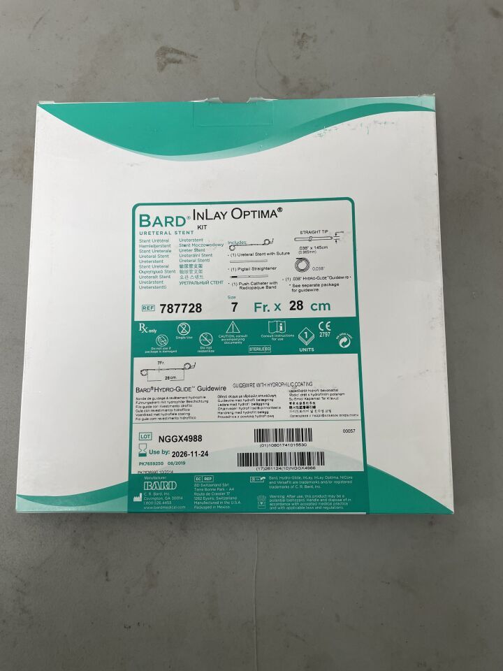 787728 - BARD - Inlay Optima Ureteral Stent Kit, 7Fr x 28mm, (BX/1)