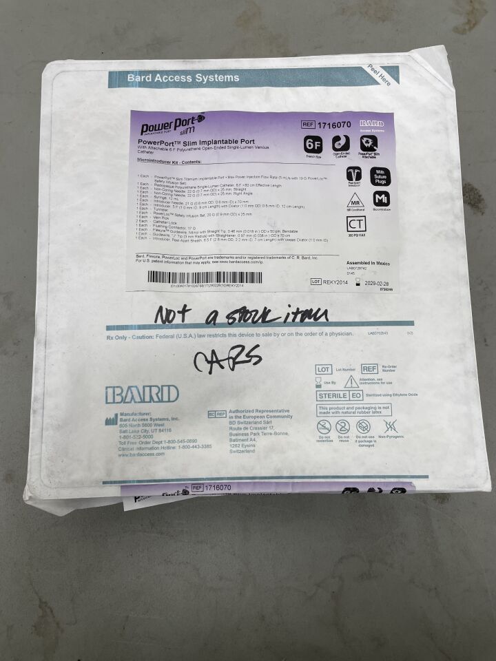 1716070 - BARD - PowerPort Slim Ti Implantable Port 6F, Microintroducer, (EA)