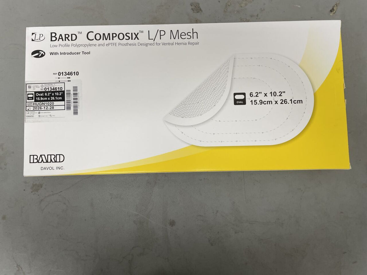 0134610 - BARD - Composix L/P Mesh 15.9cm x 26.1cm Oval with Introducer Tool, (BX/1)