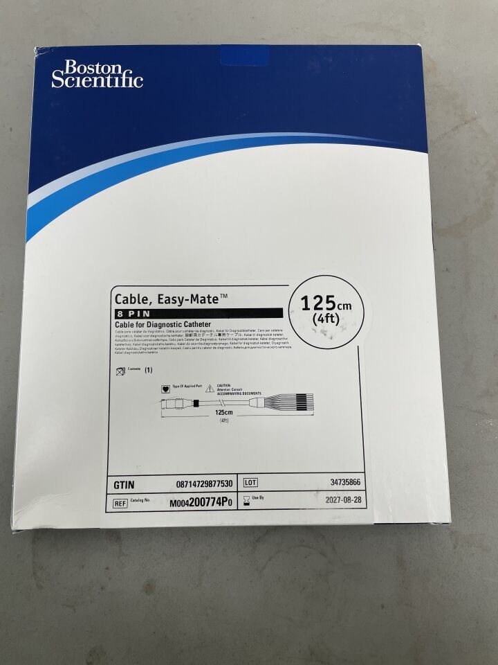 200774P - BOSTON SCIENTIFIC - Cable for Diagnostic Catheter - Easy-Mate - 8 Pin - 125cm | Full catalog ref: M004200774P0 | Short ref: 200774P, (BX/1)