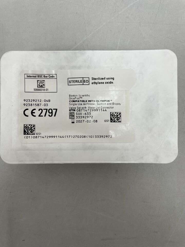 SUV-633 - BOSTON SCIENTIFIC - OrcaPod, Air/Water, Suction and Biopsy Valve Set with Water Jet Connector, (EA)