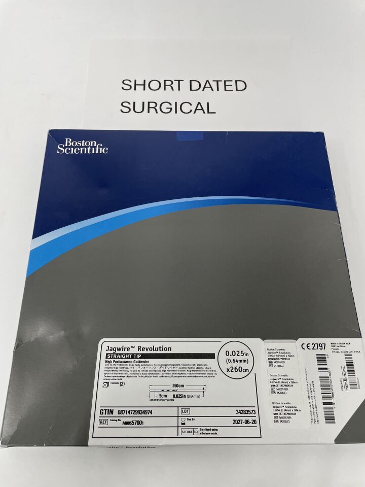5700 - BOSTON SCIENTIFIC - Jagwire Revolution High Performance Guidewire - Straight Tip - .025" x 260cm | Full catalog ref: M00557000 | Short ref: 5700, (BX/2)