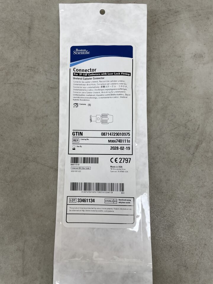 740111 - BOSTON SCIENTIFIC - Ureteral Catheter Connector Connection for 7F through 10F Catheters | Full catalog ref: M0067401110 | Short ref: 740111, (EA)
