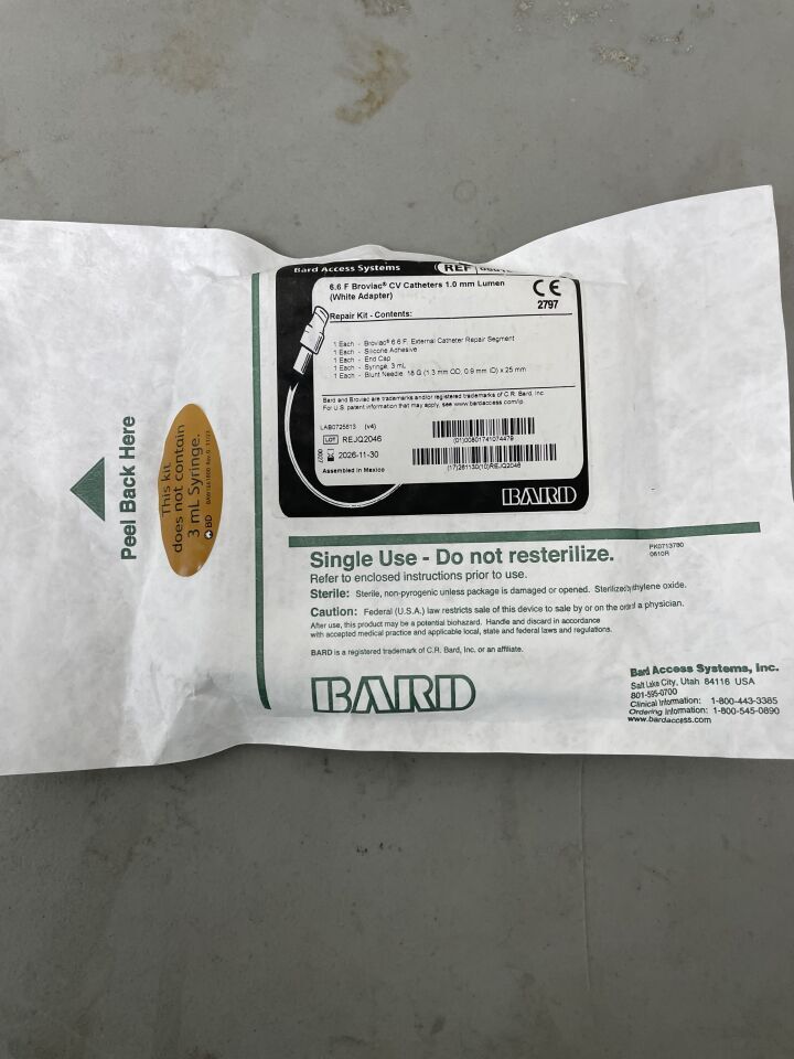 0601620 - BARD - Broviac Single Lumen Catheter Repair Kit 6.6F, (EA)