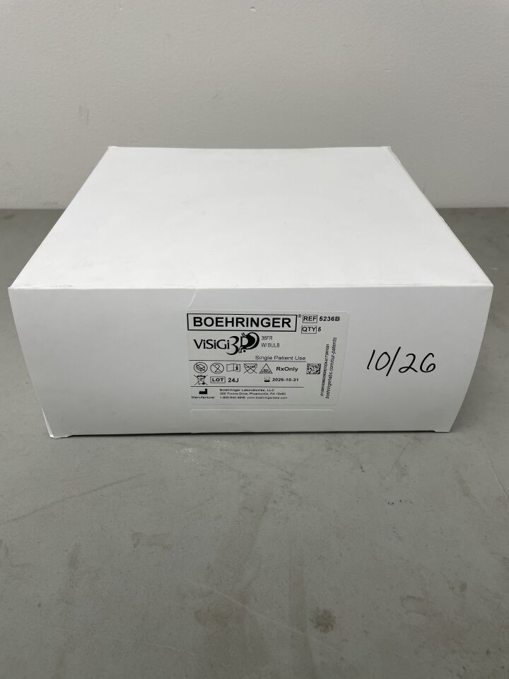 5236B - BOEHRINGER - ViSiGi 3D Calibration System, size 36Fr, 107cm length, with Bulb, (BX/5)