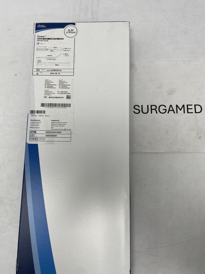 USMC8510 - BOSTON SCIENTIFIC - Zurpaz Steerable Sheath - Medium Curl, Symmetric Curve - 8.5Fr x 92cm (L), (BX/1)