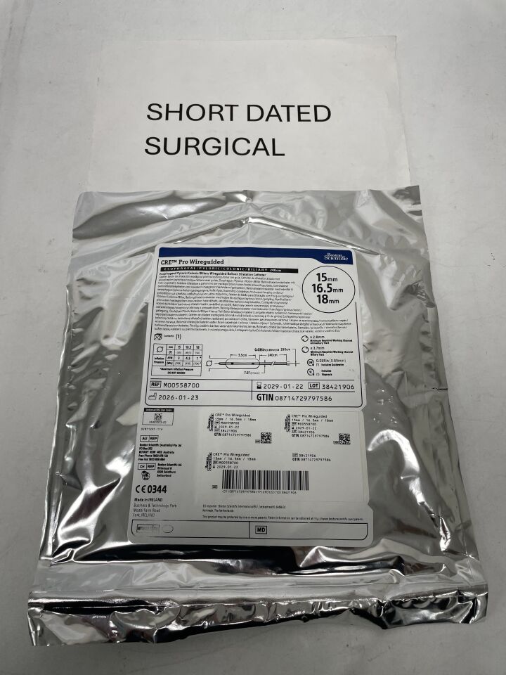 5870 - BOSTON SCIENTIFIC - CRE PRO Wireguided Balloon Dilatation Catheter - Esophageal/Pyloric/Colonic/Biliary - 15mm x 16.5mm x 18mm, (EA)
