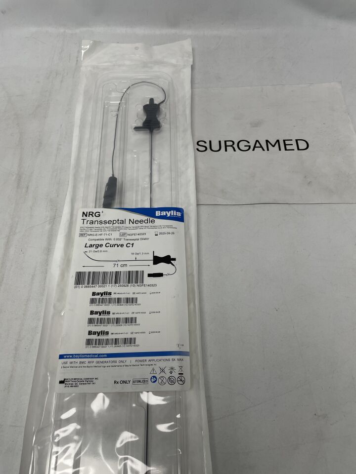 NRG-E-HF-71-C1 - BAYLIS MEDICAL - NRG Transseptal Needle - Large Curve C1 - 18Ga x 21Ga x 71cm (L), (EA)