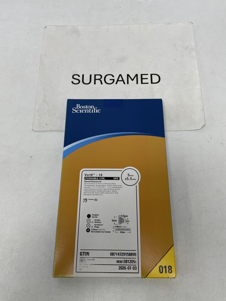 381205 - BOSTON SCIENTIFIC - VortX-18 Pushable Fibered Platinum Coil - 5mm x 5.5mm, (BX/5)