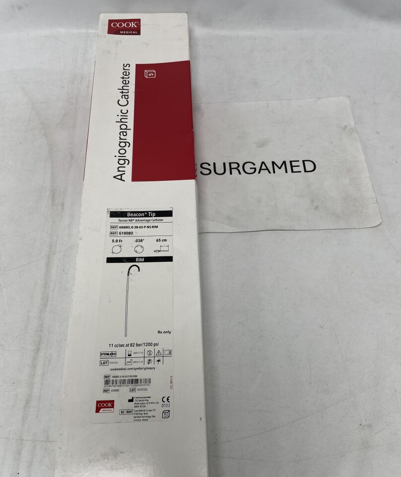 G10082 - COOK - Beacon Tip Torcon NB Advantage Catheter - RIM - 5Fr x .038 (L), (BX/5)