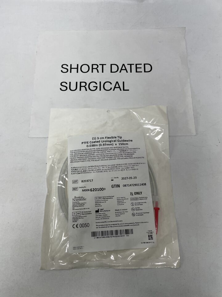 620100 - BOSTON SCIENTIFIC - PTFE Coated Urological Guidewire - Flexible Tip - .038" x 150cm, (EA)