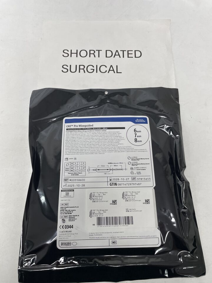 5860 - BOSTON SCIENTIFIC - CRE PRO Wireguided Balloon Dilatation Catheter - Esophageal/Pyloric/Biliary - 6mm x 7mm x 8mm, (EA)