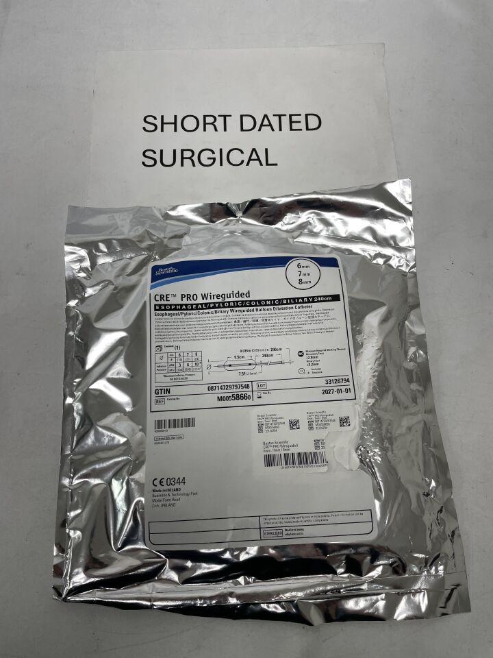 5866 - BOSTON SCIENTIFIC - CRE PRO Wireguided Balloon Dilatation Catheter - Esophageal/Pyloric/Colonic/Biliary - 6mm x 7mm x 8mm, (EA)