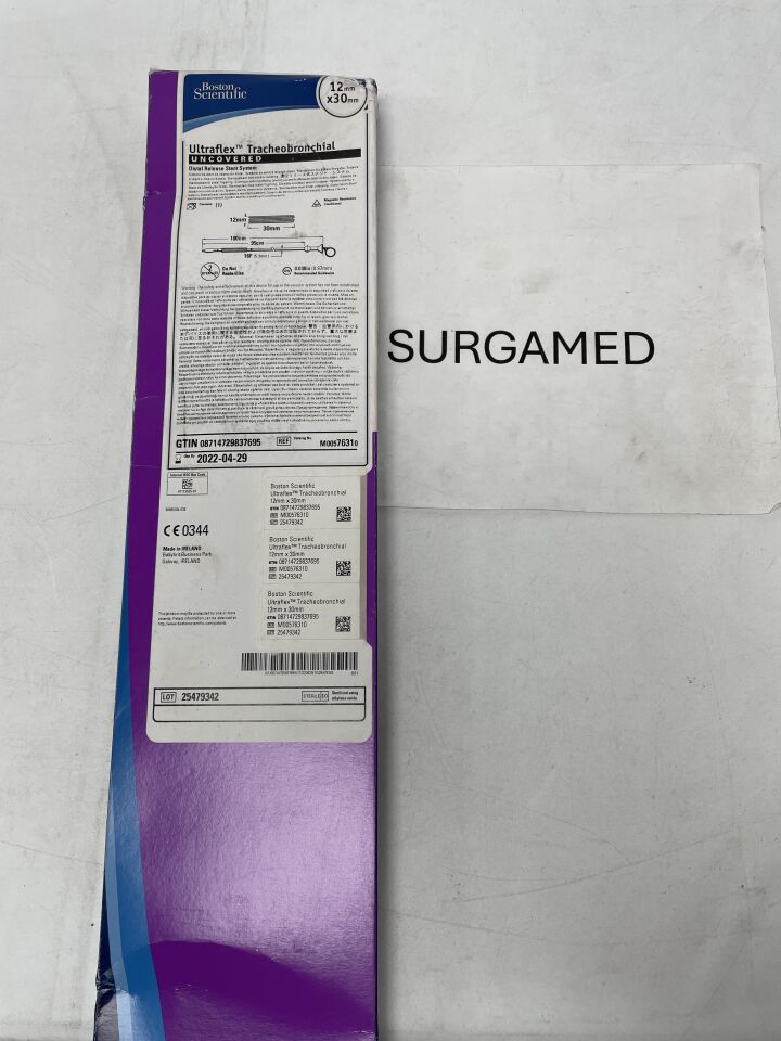 7631 - BOSTON SCIENTIFIC - Ultraflex Tracheobronchial Uncovered Distal Release Stent System - 12mm x 30mm (L), (BX/1)