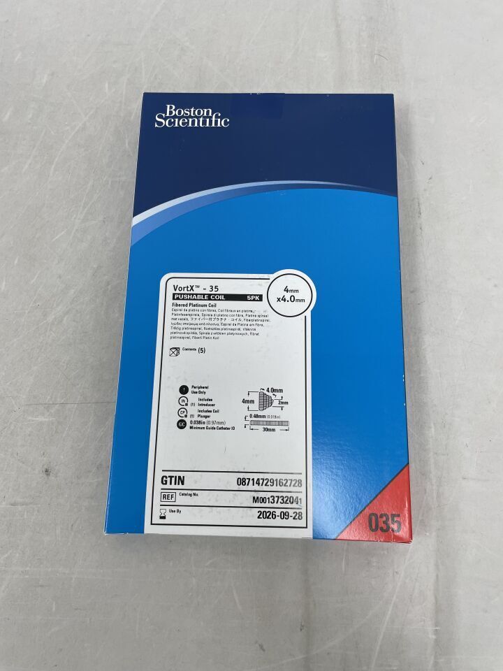373204 - BOSTON SCIENTIFIC - VortX-35 Pushable Fibered Platinum Coil - 4mm x 4.0mm, (BX/5)