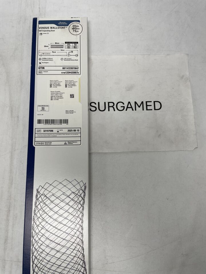 1204420807 - BOSTON SCIENTIFIC - VENOUS WALLSTENT Self-Expanding Stent - 20mm x 80mm x 75cm (L), (BX/1)