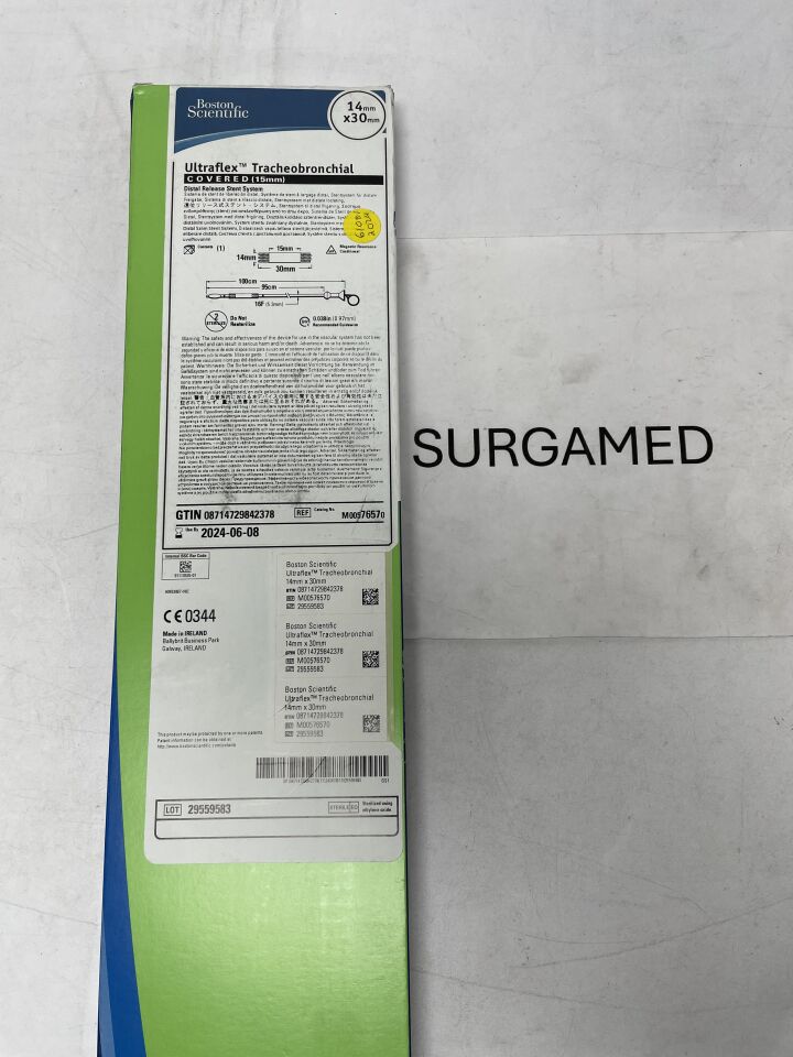 7657 - BOSTON SCIENTIFIC - Ultraflex Tracheobronchial Covered Distal Release Stent System - 14mm x 30mm (L), (BX/1)